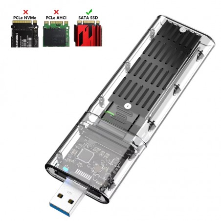 Boîtier SSD M.2 SATA vers USB 3.0 – 5 Gbps Haute Vitesse