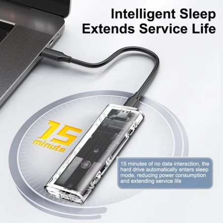 Boîtier SSD M.2 NGFF SATA – USB Type-C 3.1 Transparent